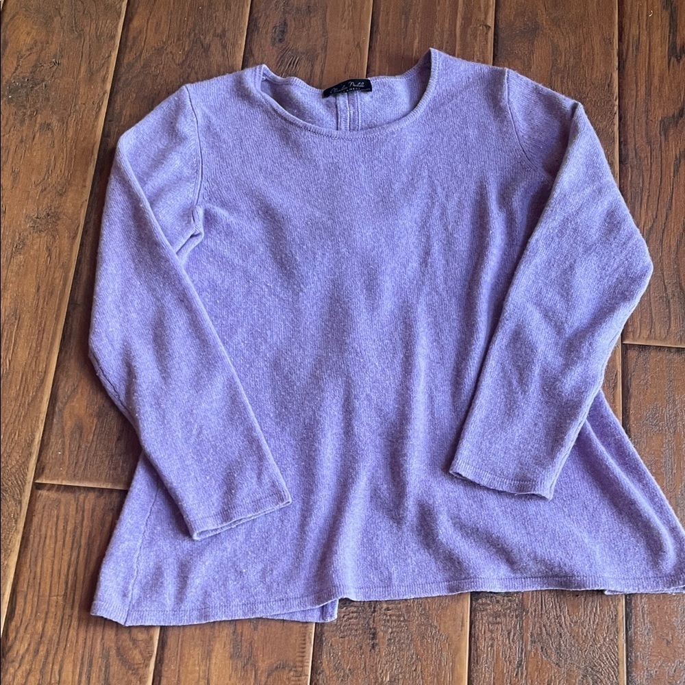 100% Cashmere Claudia Nichole Lavender Crew Neck Sweater -Size Large - Picture 2 of 9
